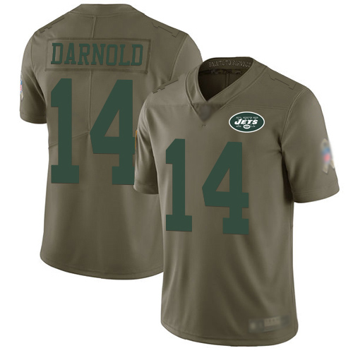New York Jets Limited Olive Men Sam Darnold Jersey NFL Football #14 2017 Salute to Service